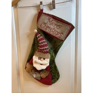 Large Felt Christmas Stocking Santa With Bag